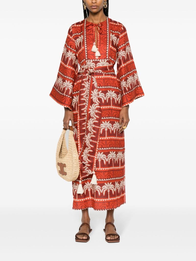Red Wild Savannah Linen Dress