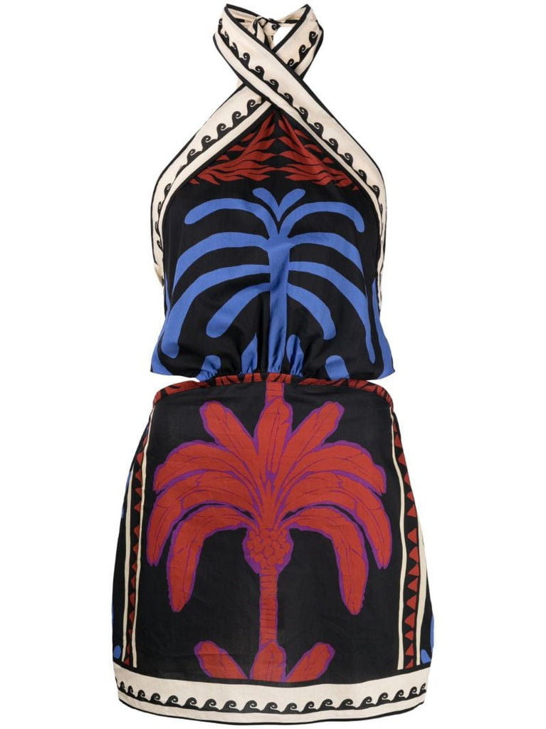 Black Awash Mystery Halterneck Dress