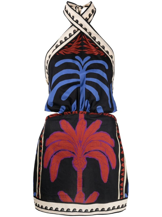 Black Awash Mystery Halterneck Dress