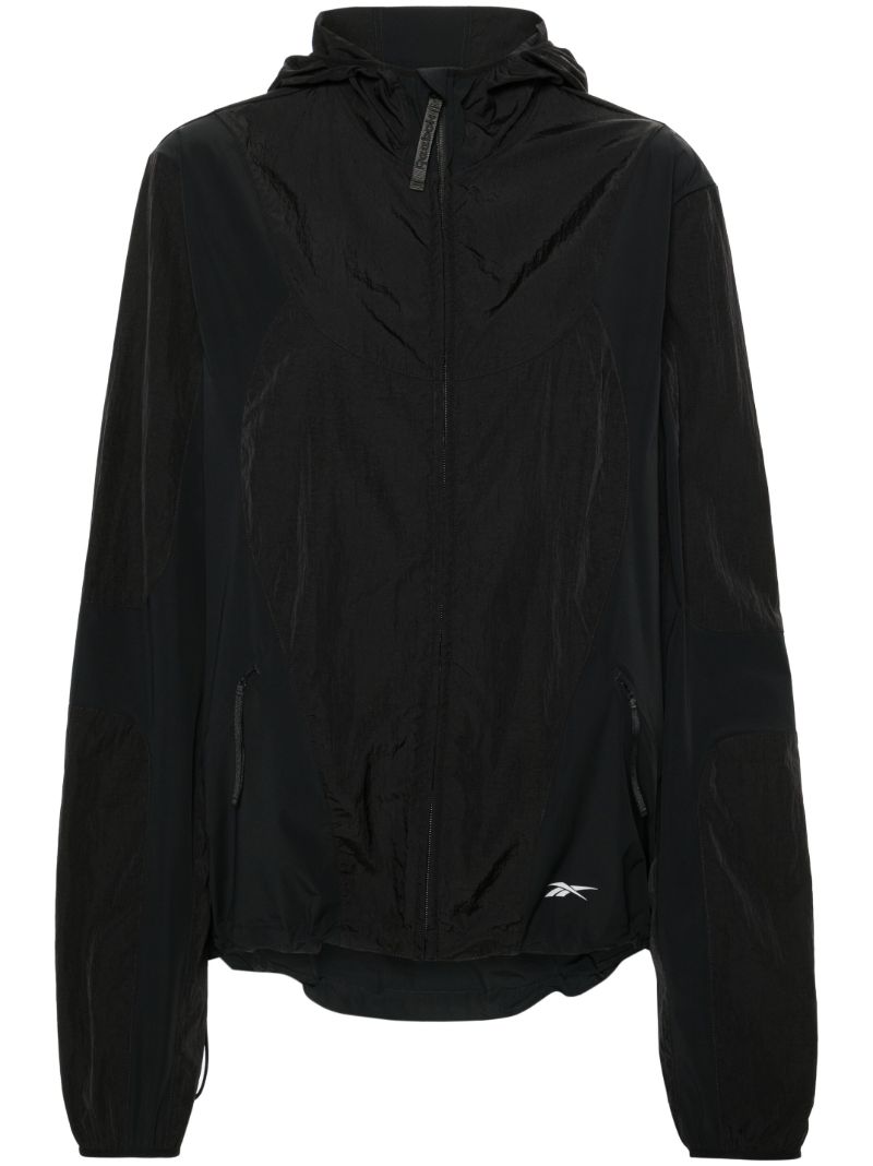 Black Logo-print Hooded Track Jackets