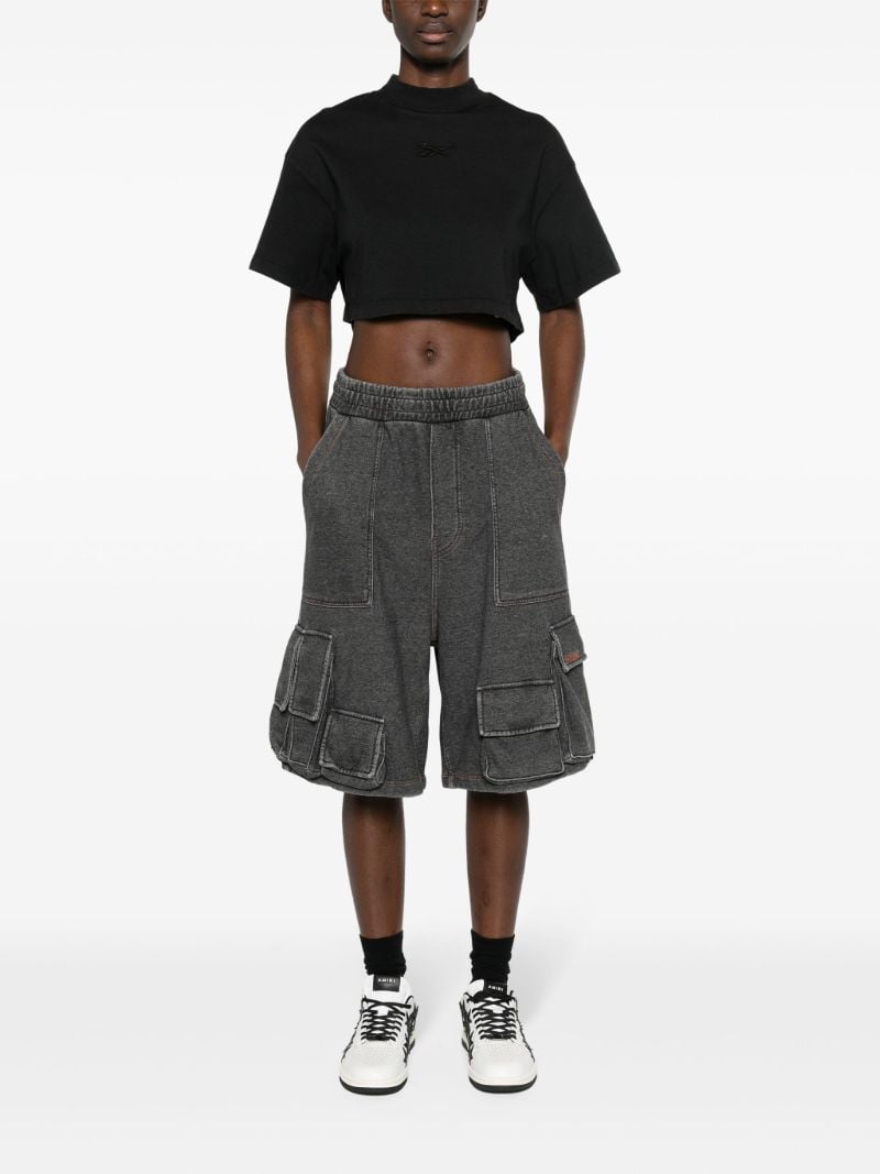 Black Cotton Cropped T-shirt