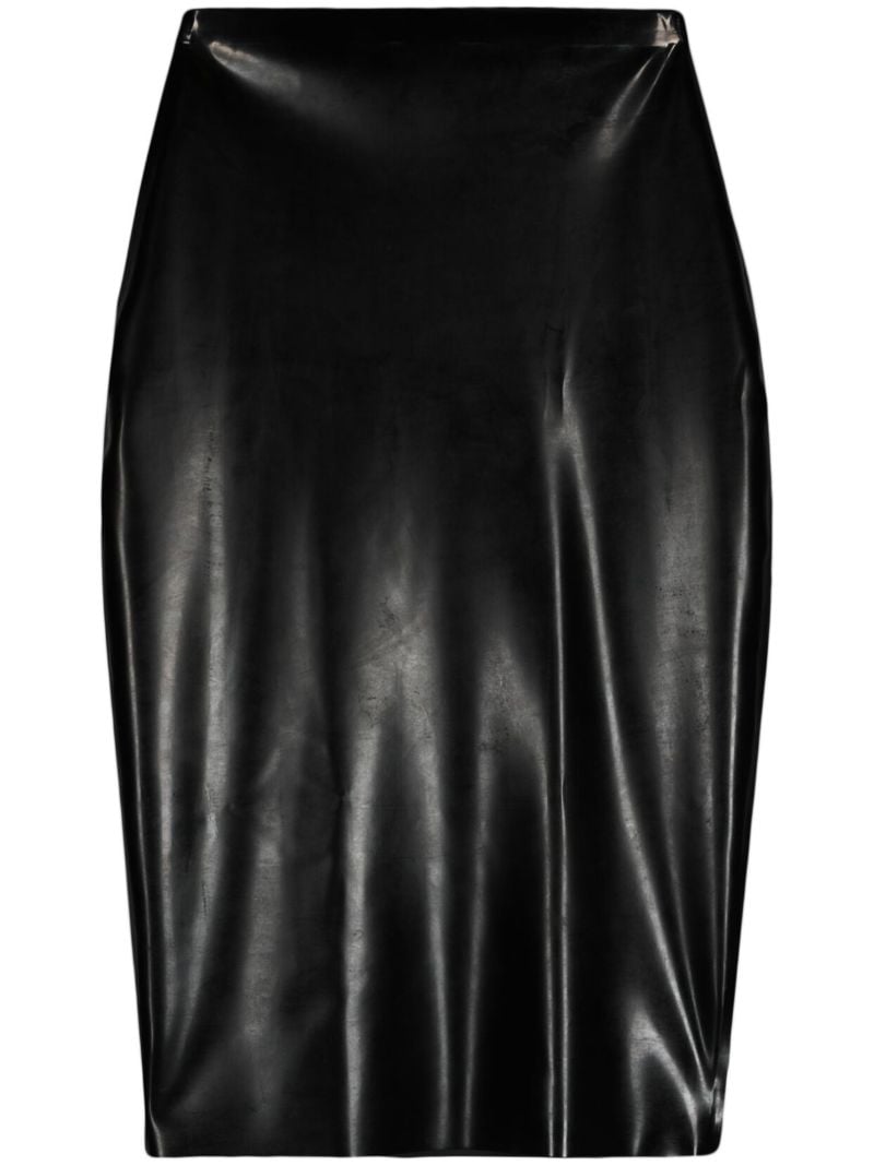 Black Latex Pencil Skirt