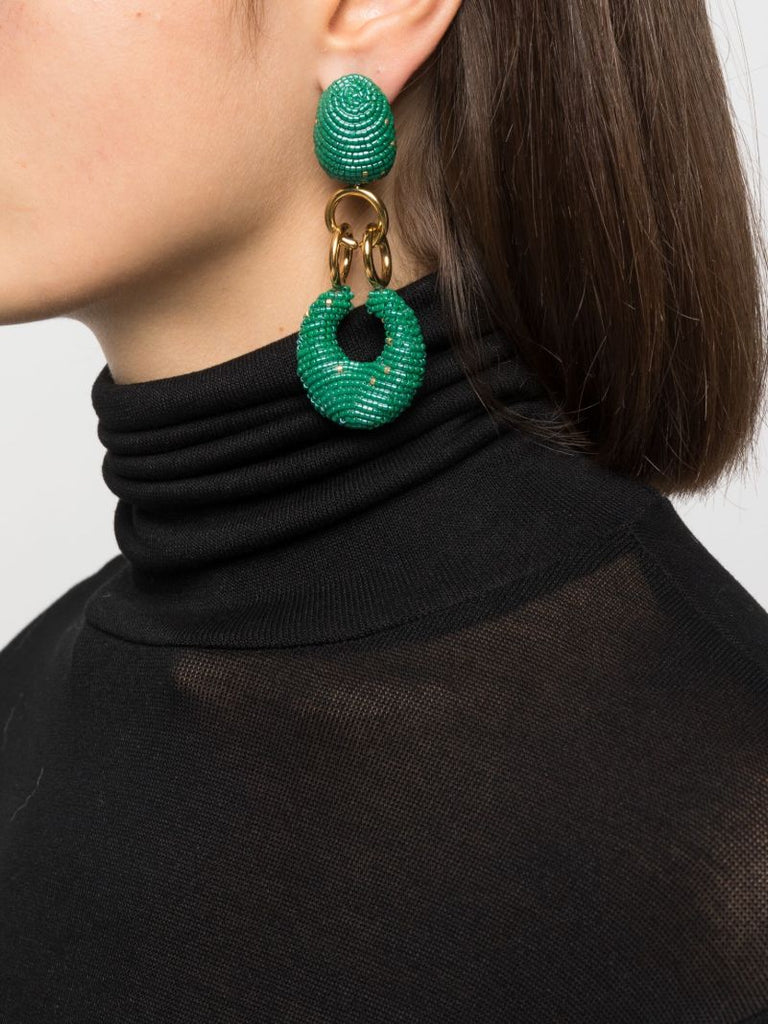 Gold-plated Inco Beaded Drop Earrings