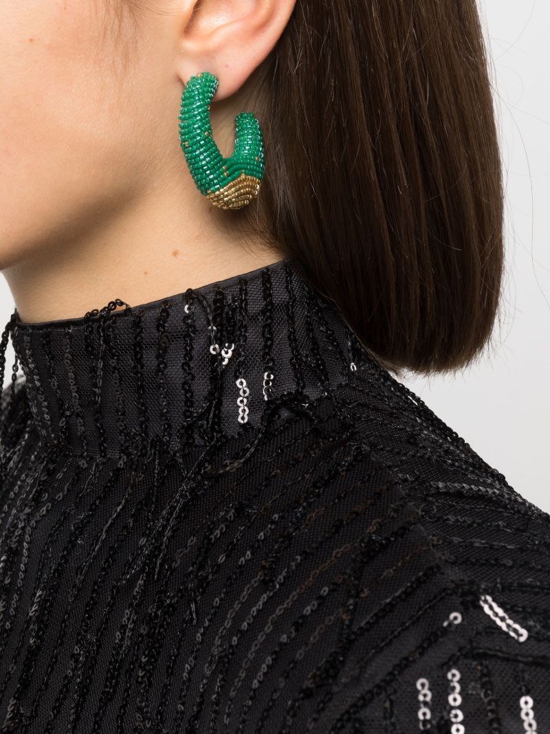 Gold-plated Torra Beaded Hoop Earrings