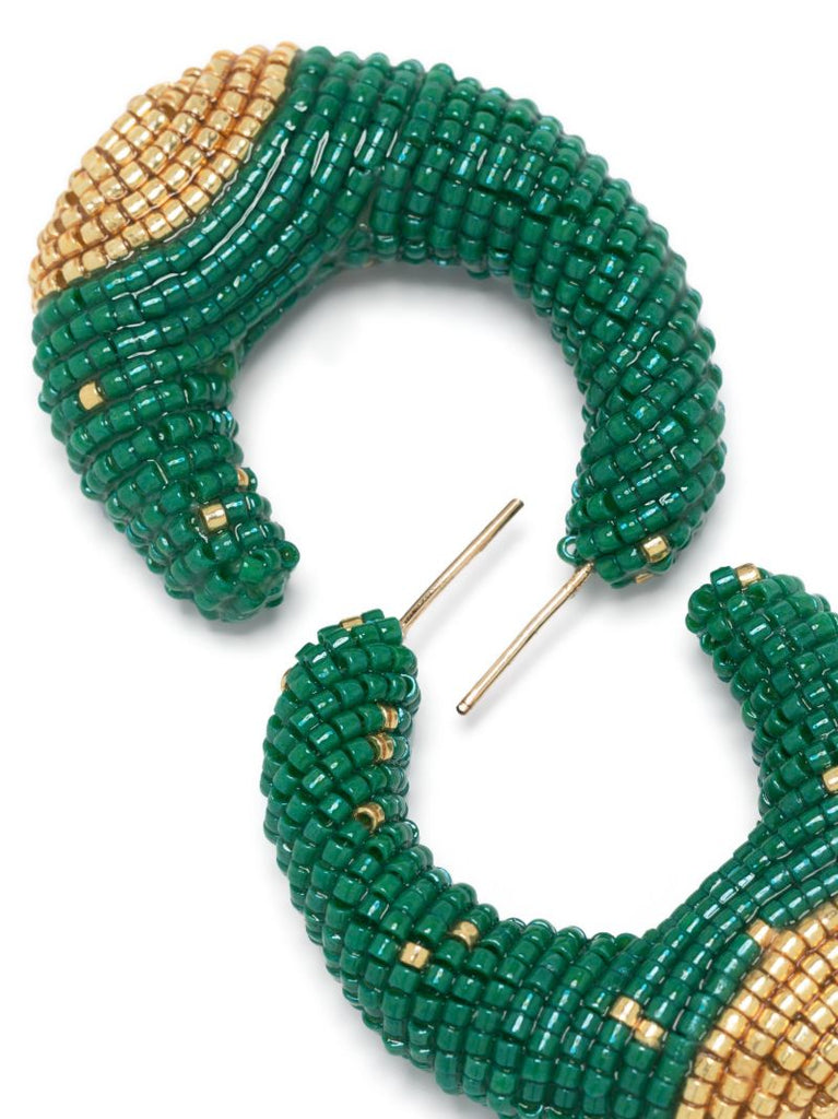 Gold-plated Torra Beaded Hoop Earrings