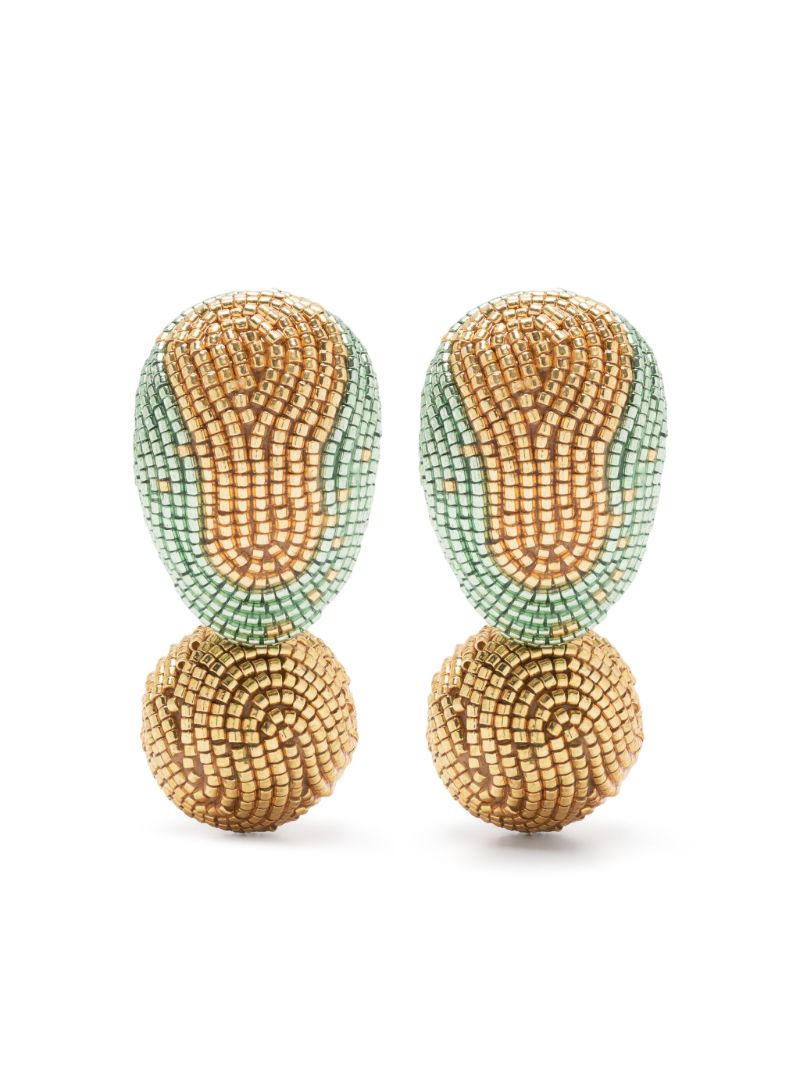 Gold-plated Agua Beaded Drop Earrings