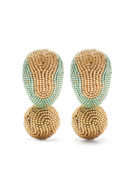 Gold-plated Agua Beaded Drop Earrings