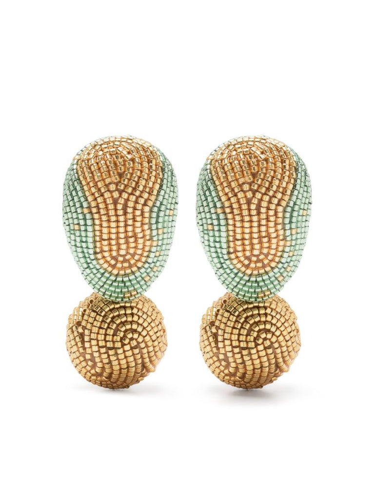 Gold-plated Agua Beaded Drop Earrings