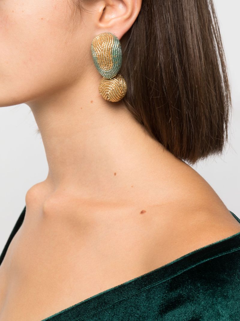 Gold-plated Agua Beaded Drop Earrings