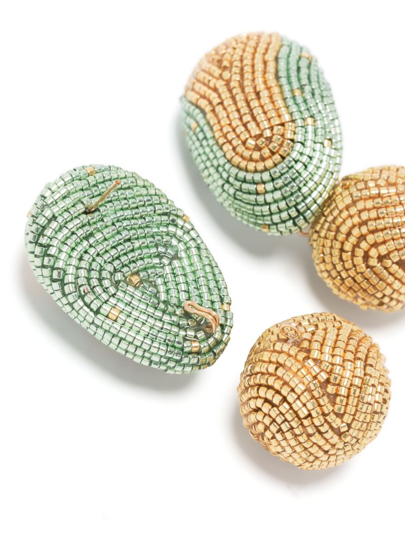 Gold-plated Agua Beaded Drop Earrings