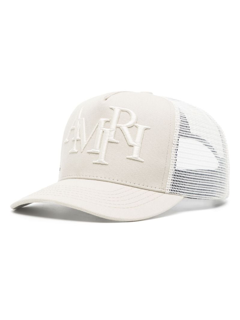 White Logo Embroidered Cotton Cap