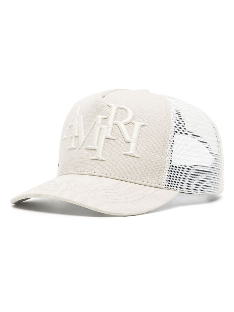 White Logo Embroidered Cotton Cap