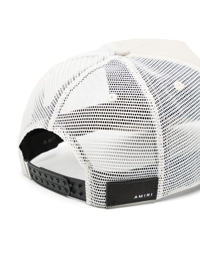 White Logo Embroidered Cotton Cap