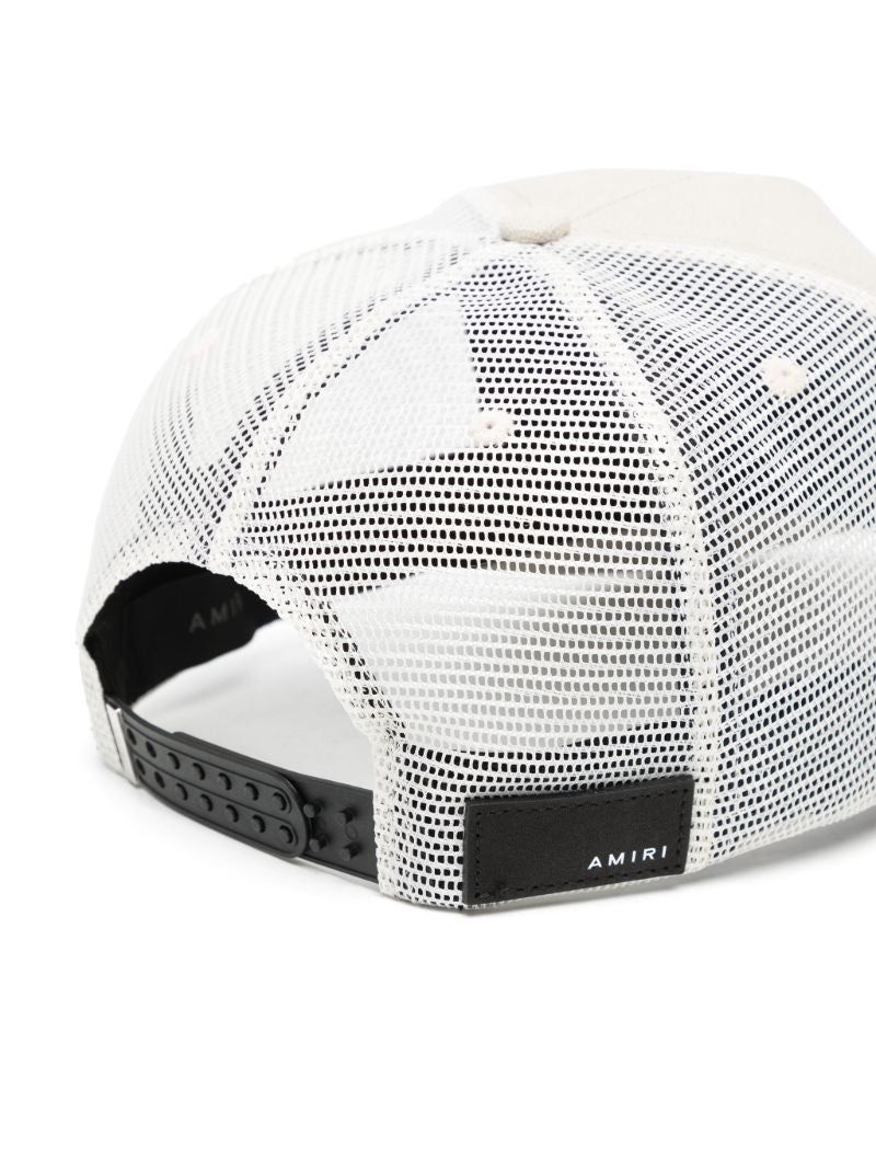 White Logo Embroidered Cotton Cap