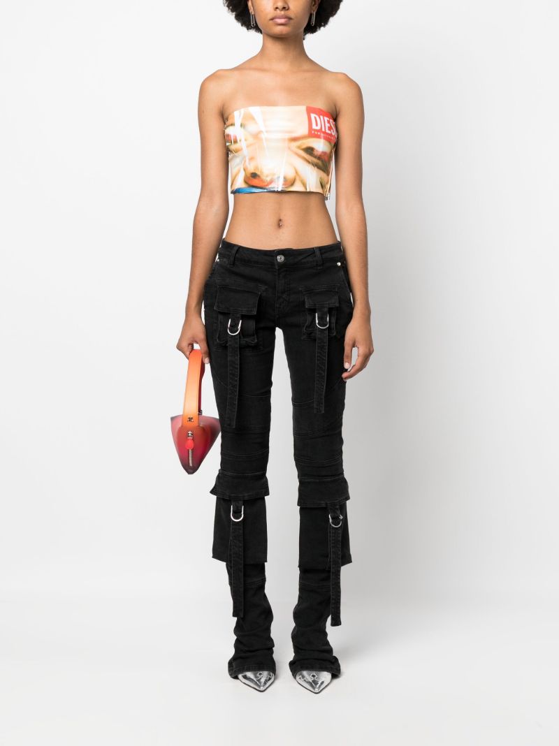 Multicolour Face-print Tube Top