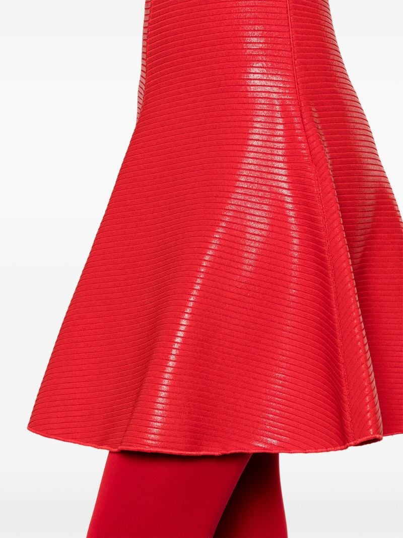 Red Coated Flared Minidress