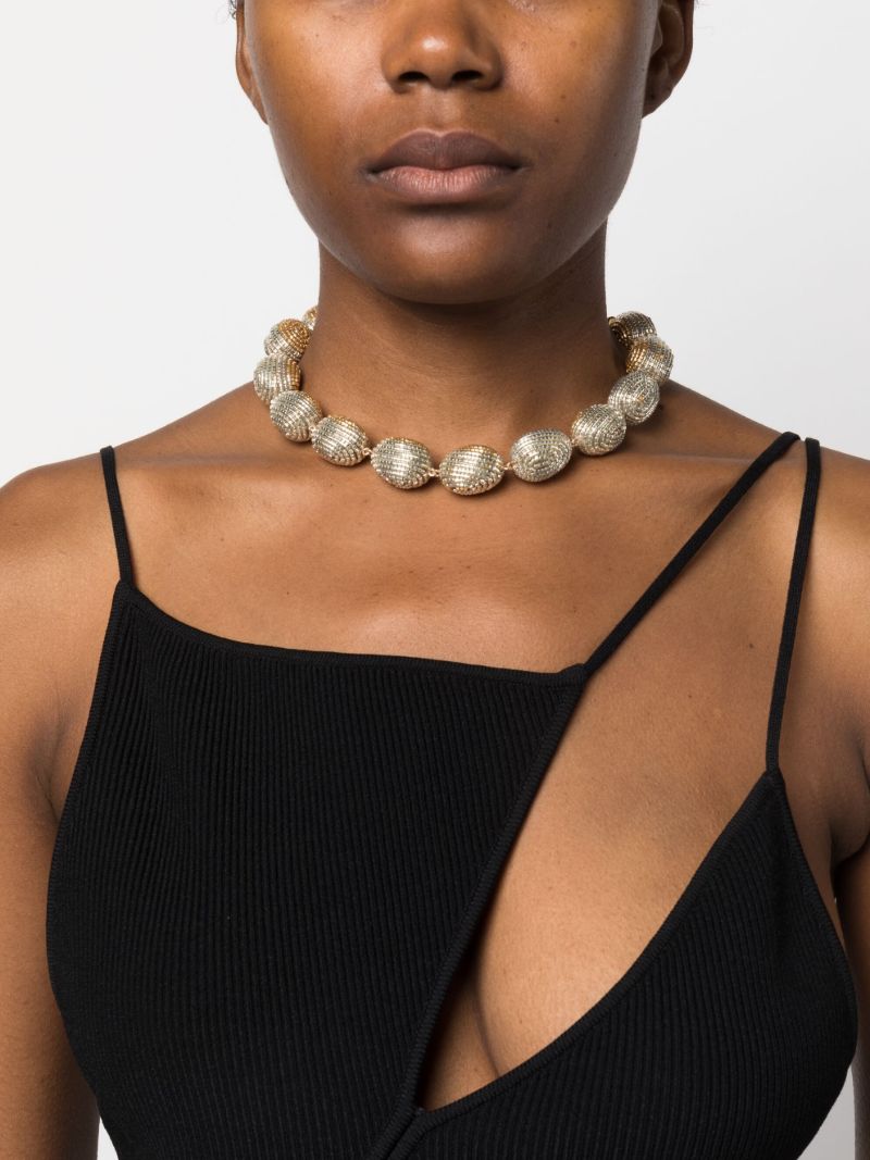 Gold-plated Verte Beaded Necklace
