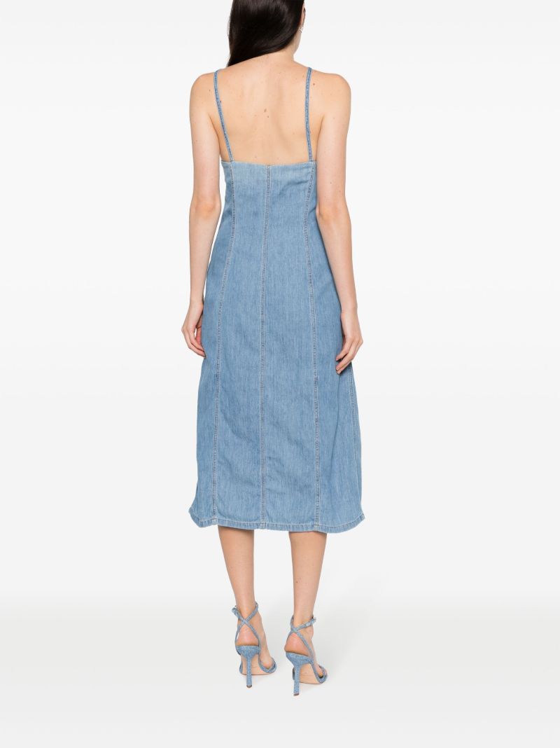 Blue De-dressy Denim Midi Dress