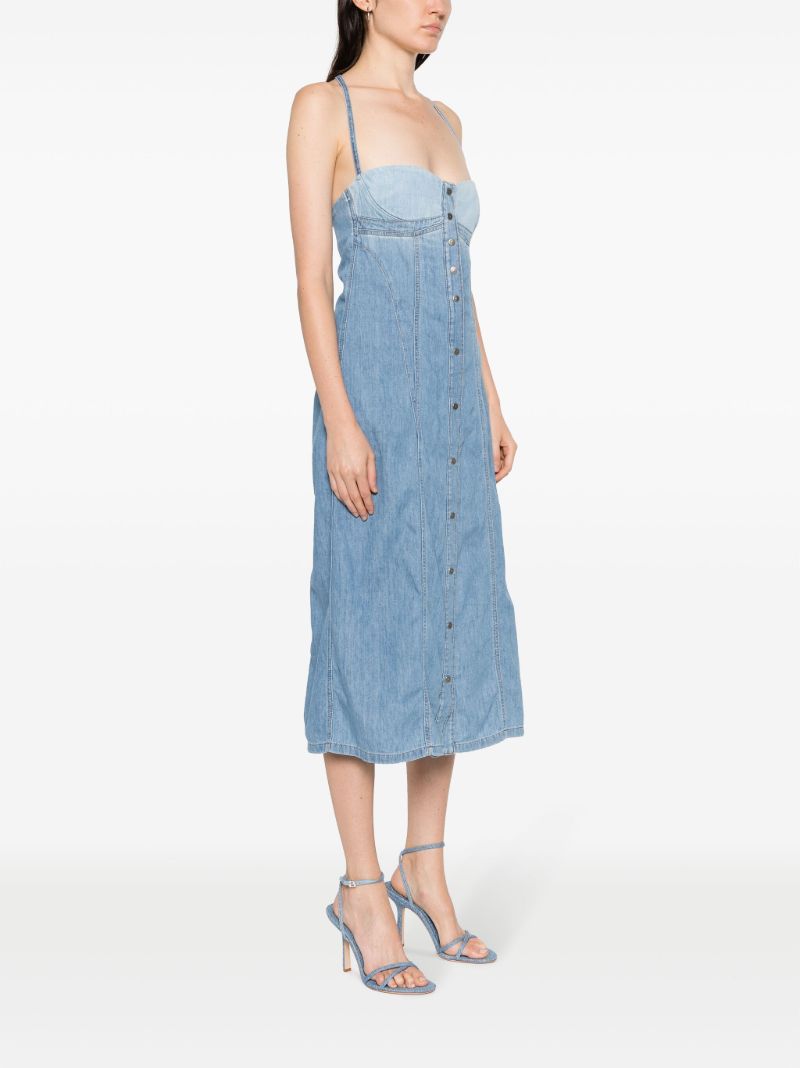 Blue De-dressy Denim Midi Dress