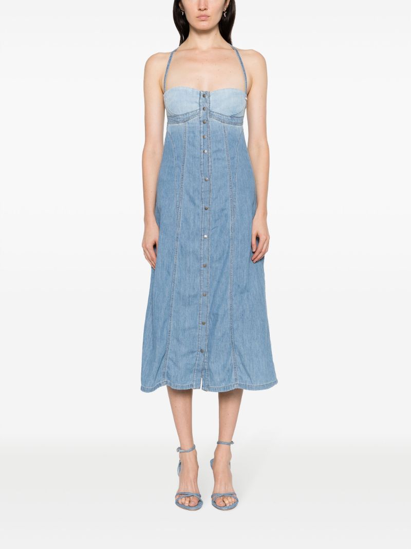 Blue De-dressy Denim Midi Dress