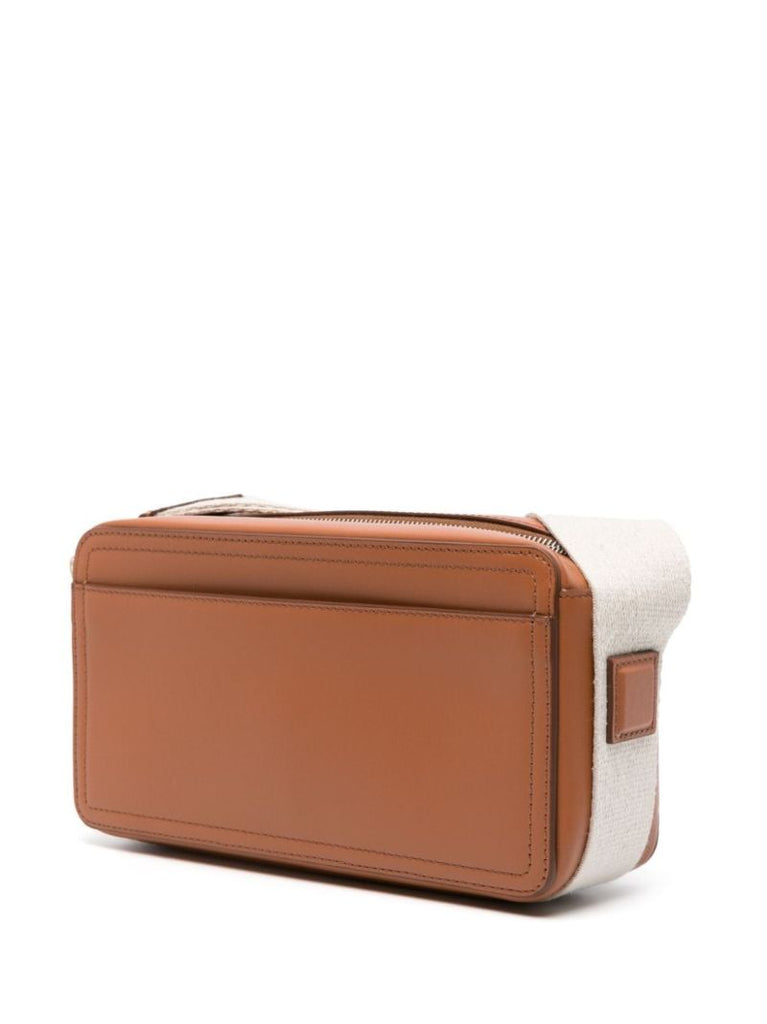 Brown Le Cuerda Horizontal Leather Cross Body Bag