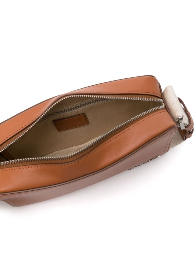 Brown Le Cuerda Horizontal Leather Cross Body Bag