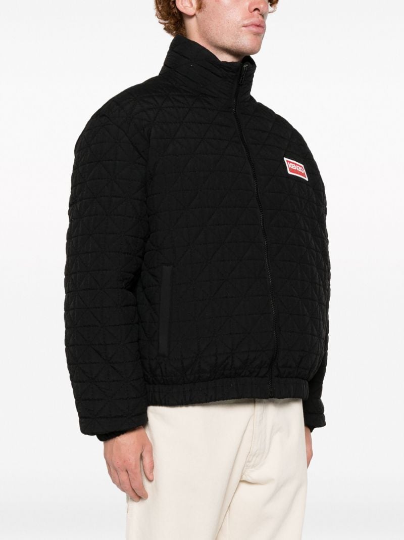 Black Sashiko-stitch Puffer Jacket