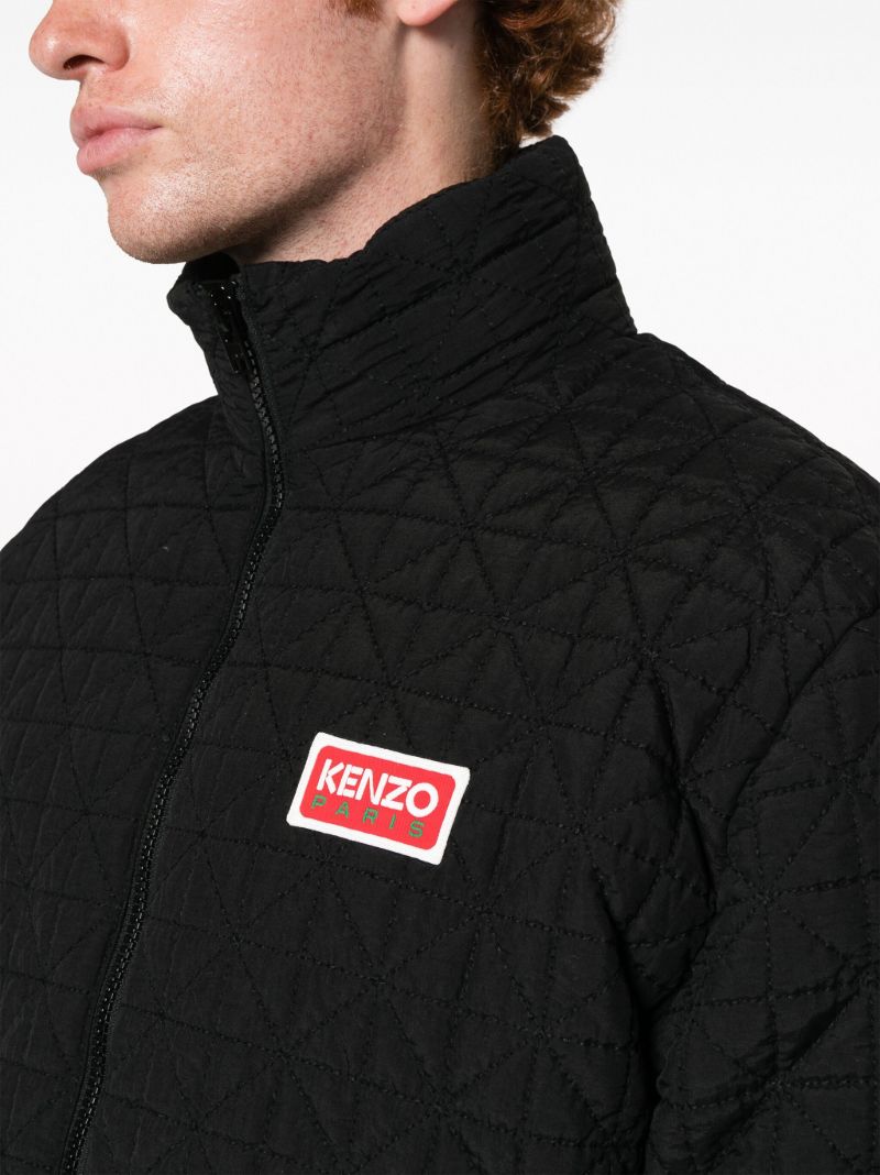 Black Sashiko-stitch Puffer Jacket