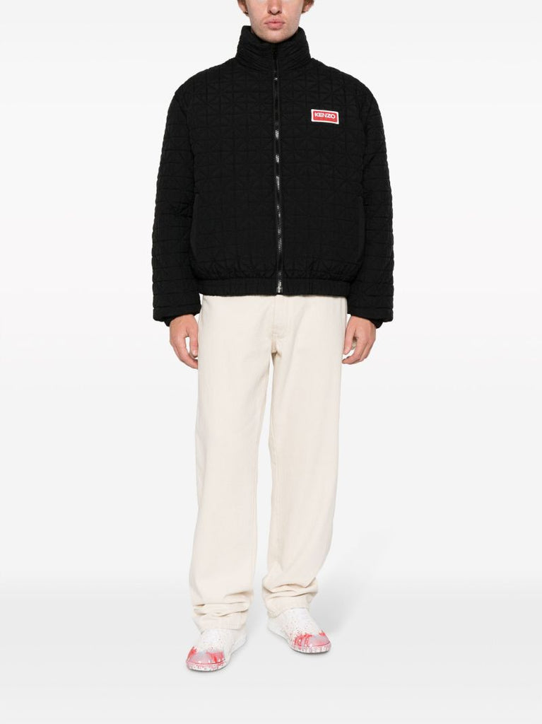 Black Sashiko-stitch Puffer Jacket