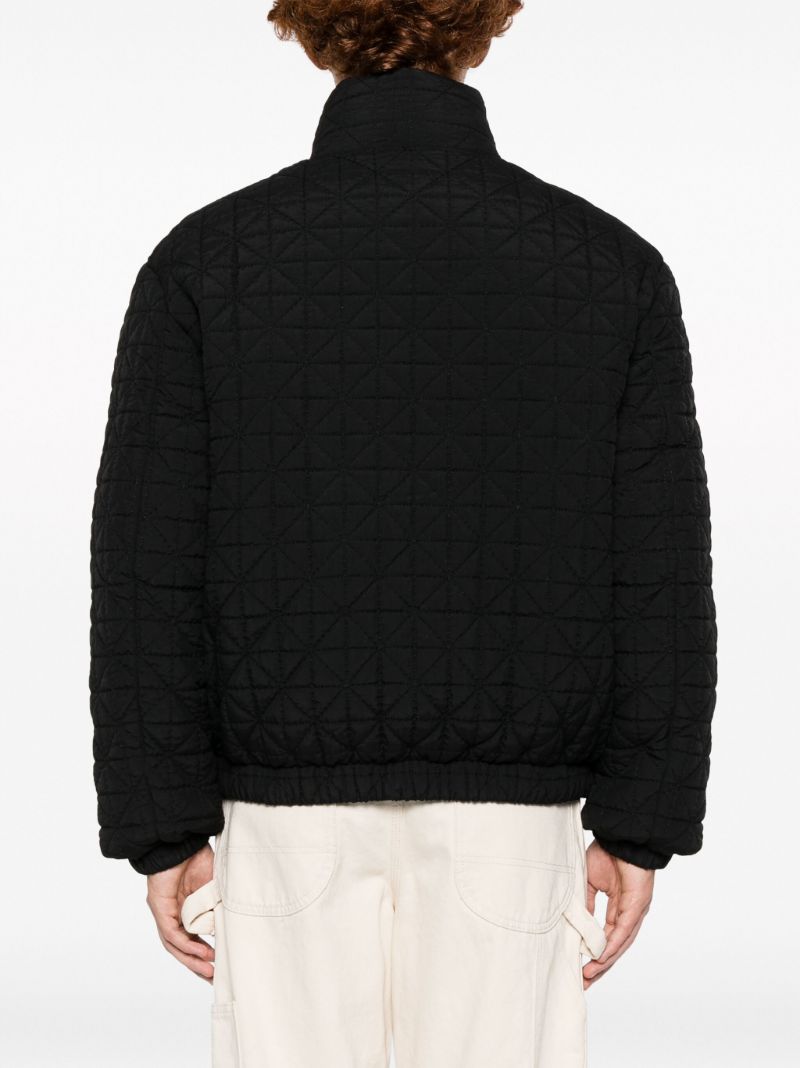 Black Sashiko-stitch Puffer Jacket