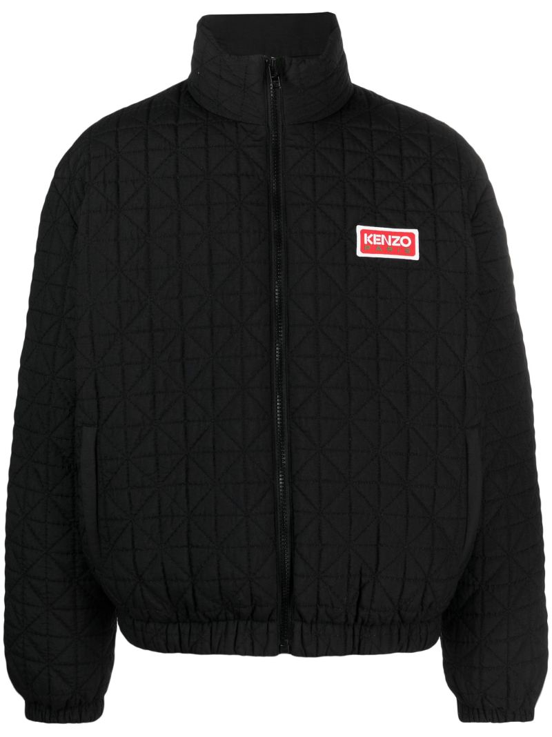 Black Sashiko-stitch Puffer Jacket