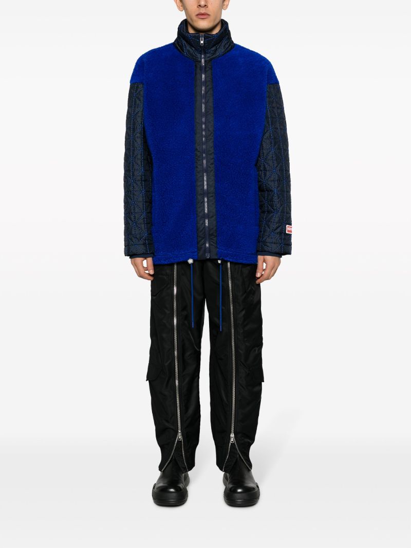 Blue Fleece Bomber Jacket