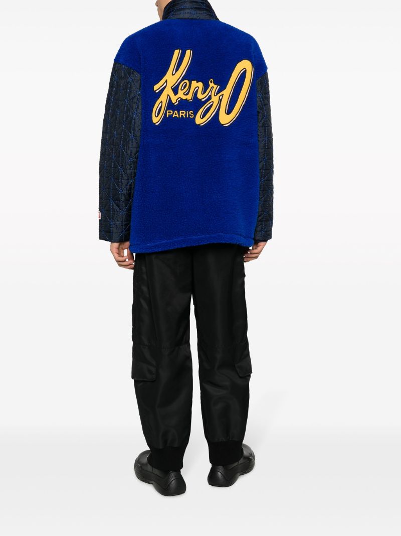 Blue Fleece Bomber Jacket