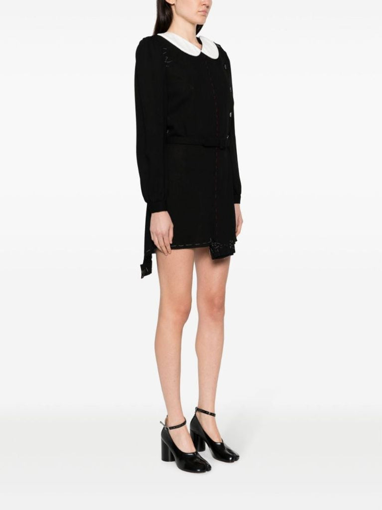 Black Virgin-wool Mini Dress