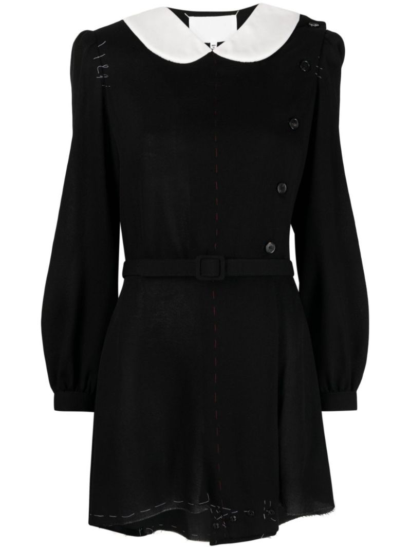 Black Virgin-wool Mini Dress