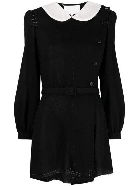 Black Virgin-wool Mini Dress