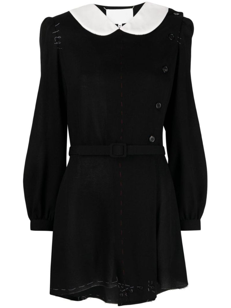 Black Virgin-wool Mini Dress