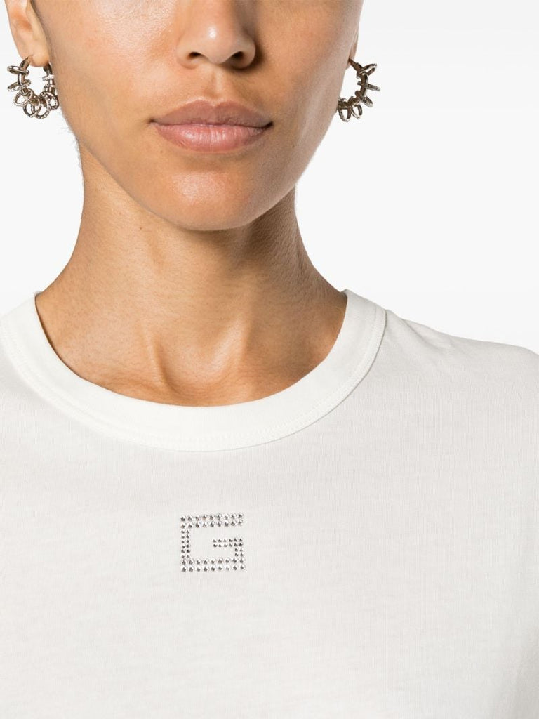 White Square G Rhinestone-embellished T-shirt