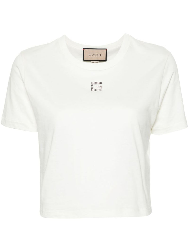 White Square G Rhinestone-embellished T-shirt