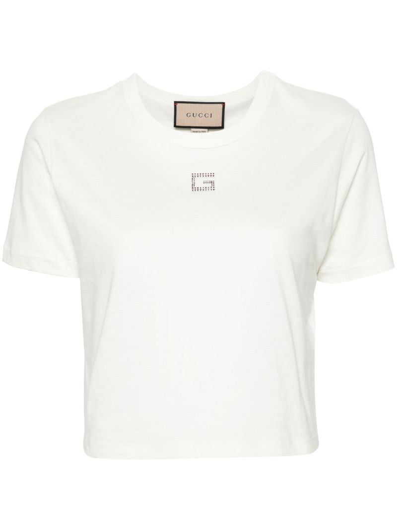 White Square G Rhinestone-embellished T-shirt
