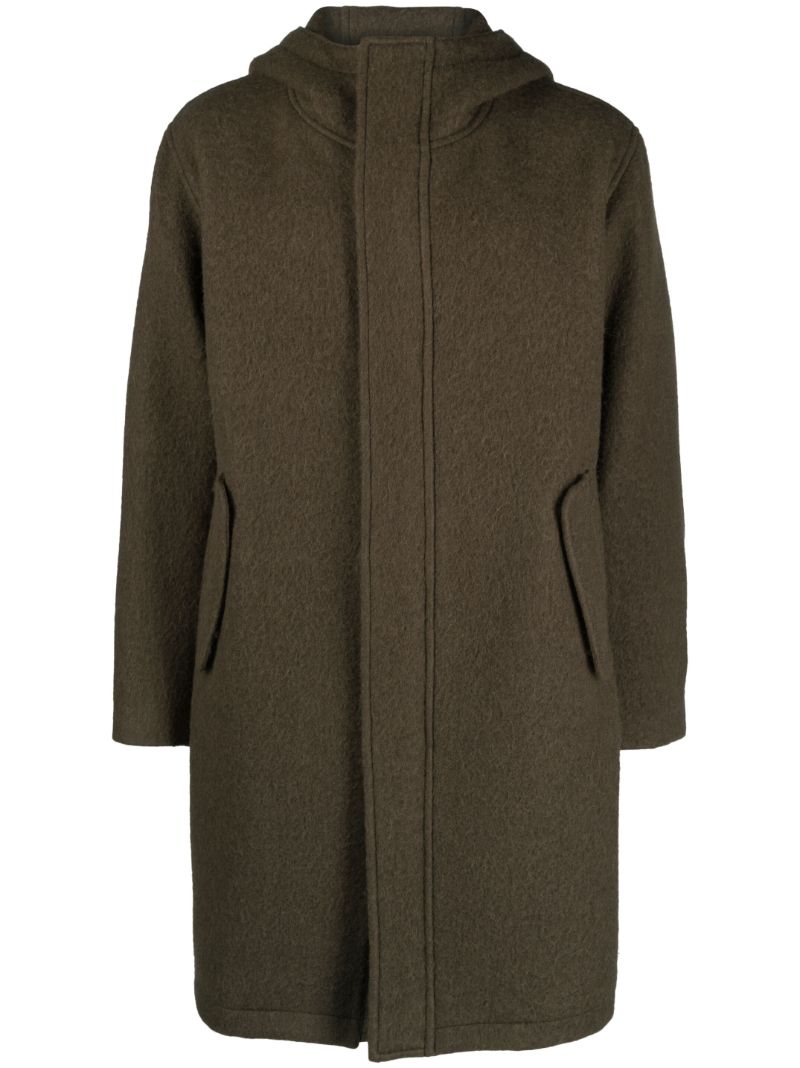 Green Hooded Wool Coat