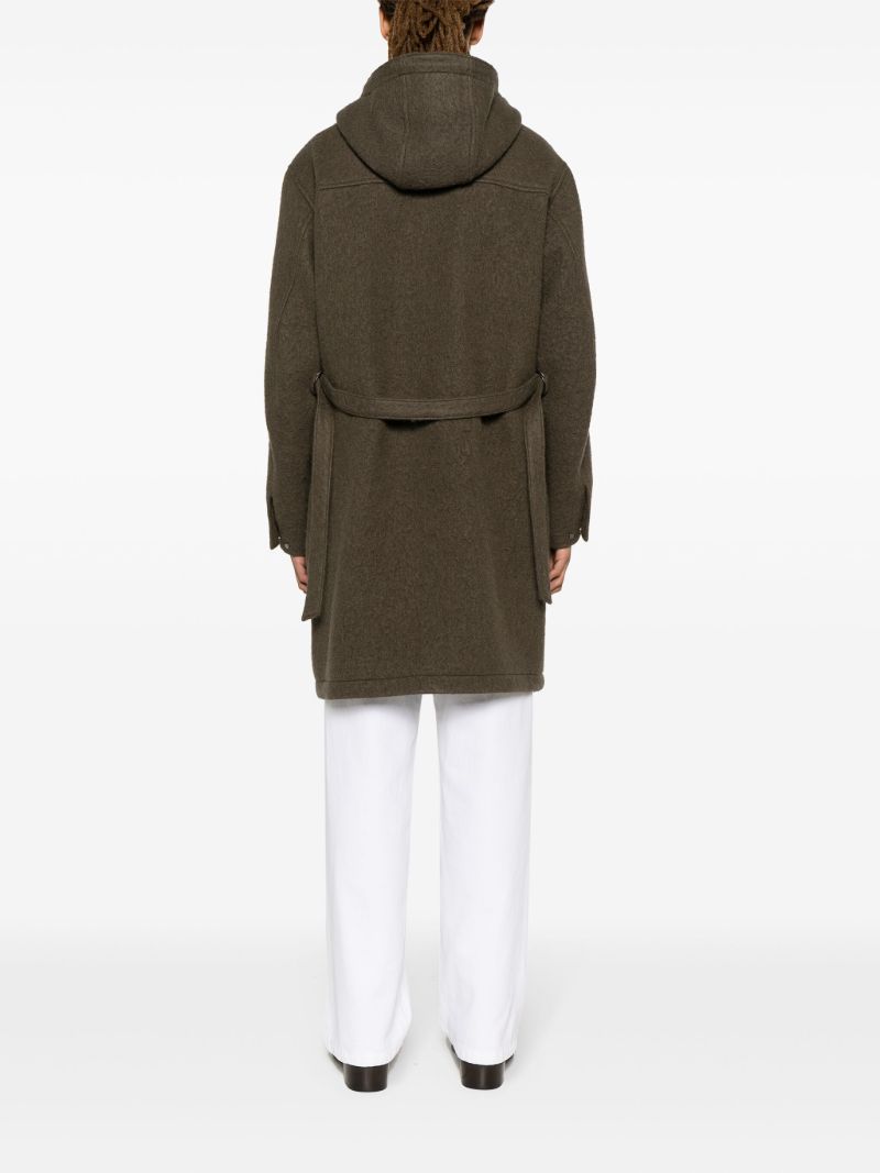 Green Hooded Wool Coat