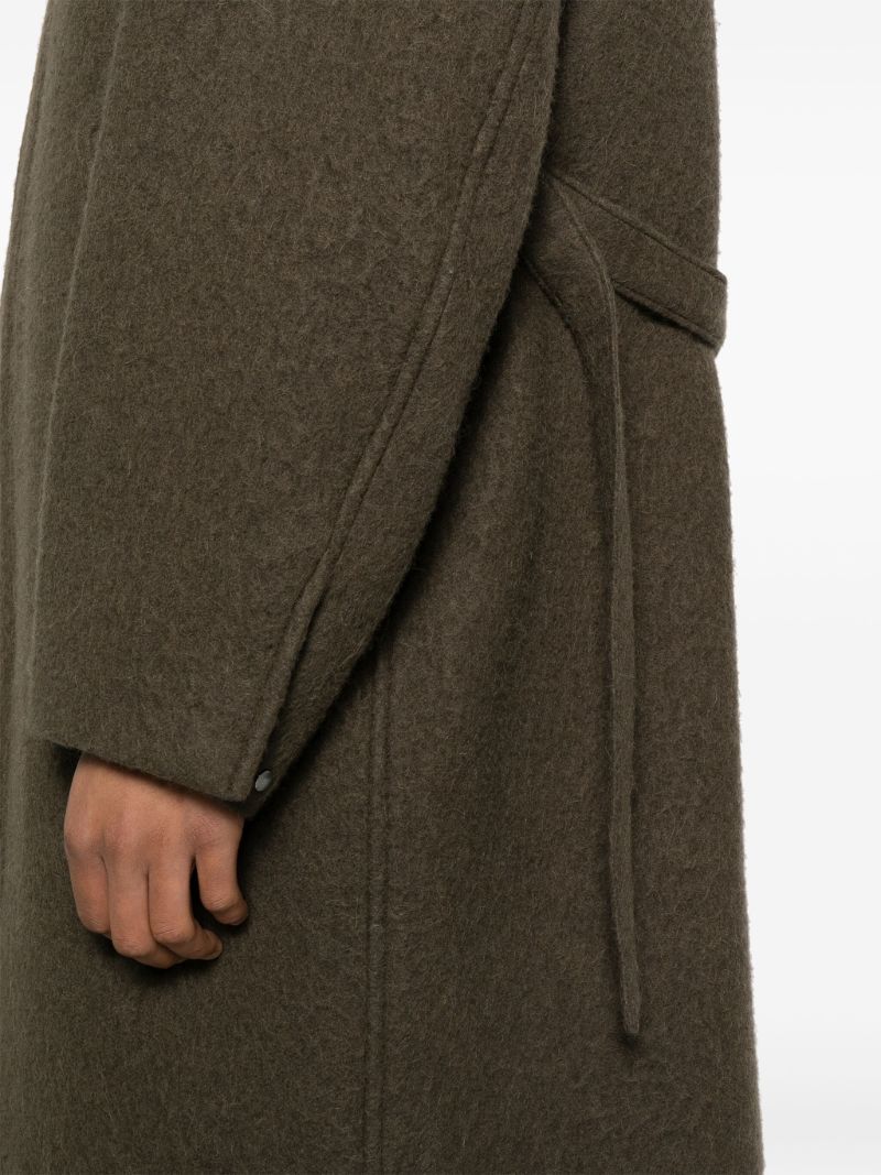 Green Hooded Wool Coat