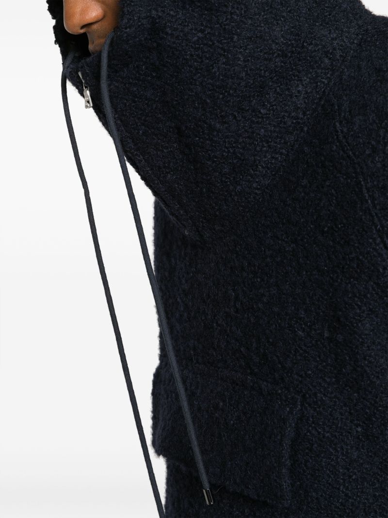Blue Pullover Wool Parka Jacket
