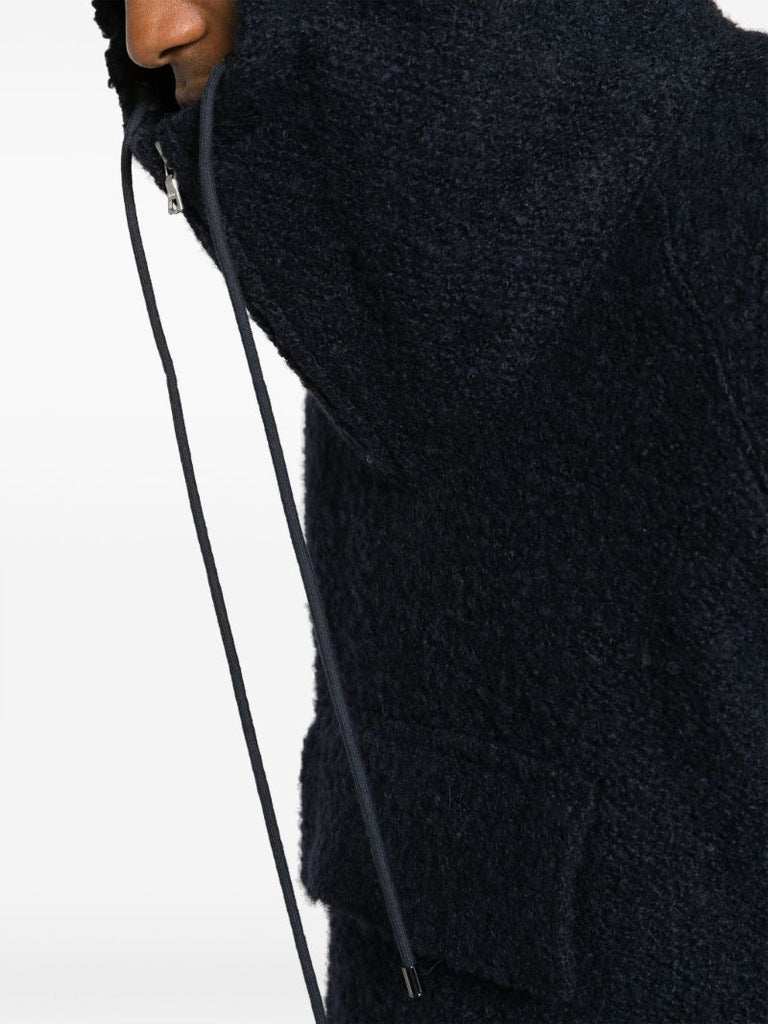 Blue Pullover Wool Parka Jacket