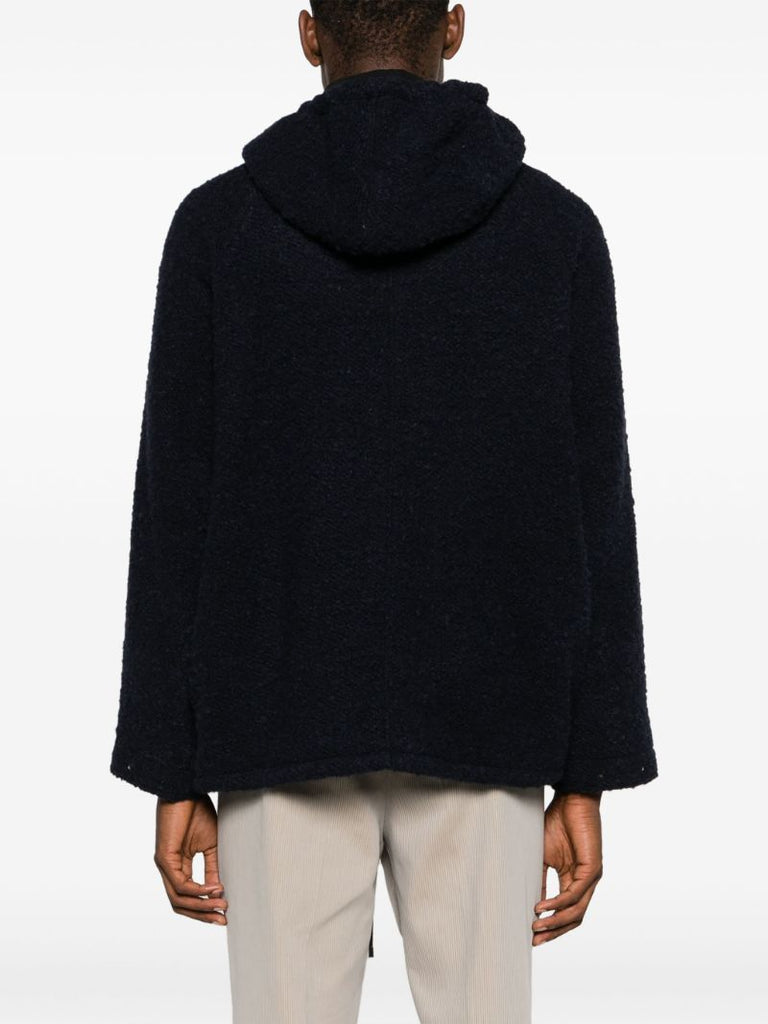 Blue Pullover Wool Parka Jacket