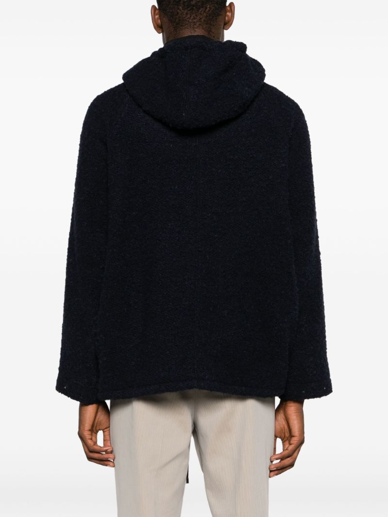 Blue Pullover Wool Parka Jacket