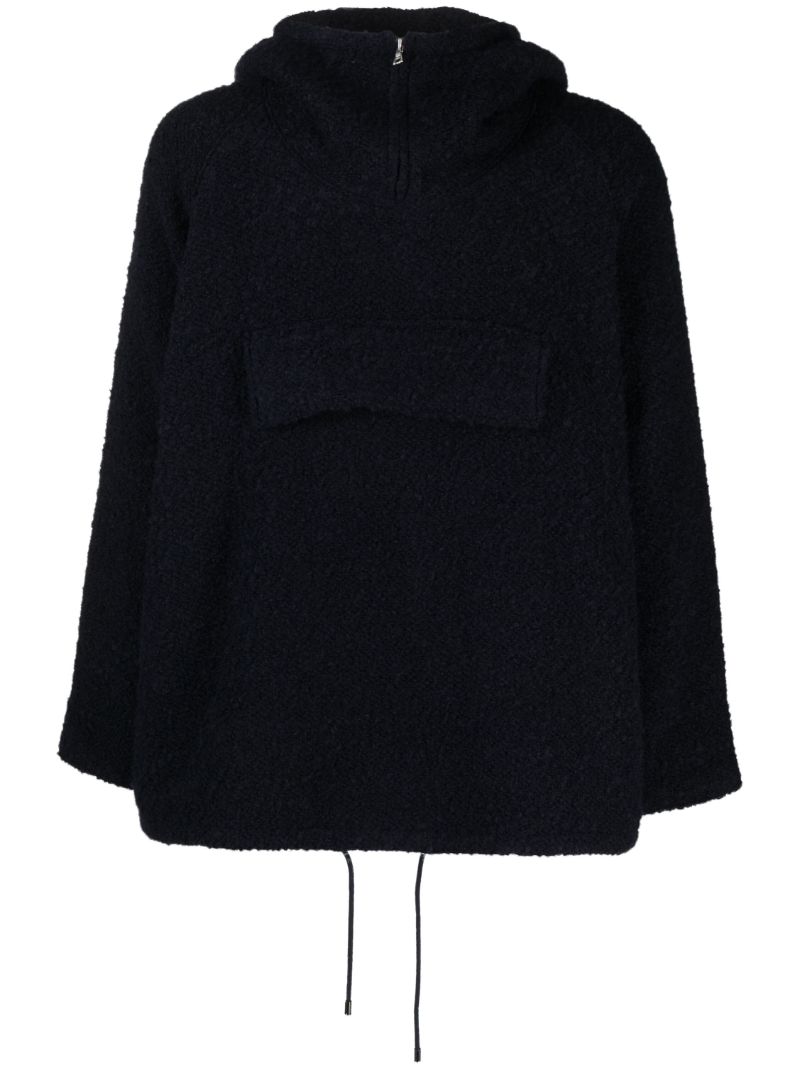 Blue Pullover Wool Parka Jacket