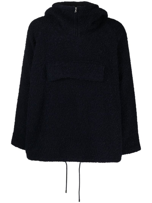 Blue Pullover Wool Parka Jacket