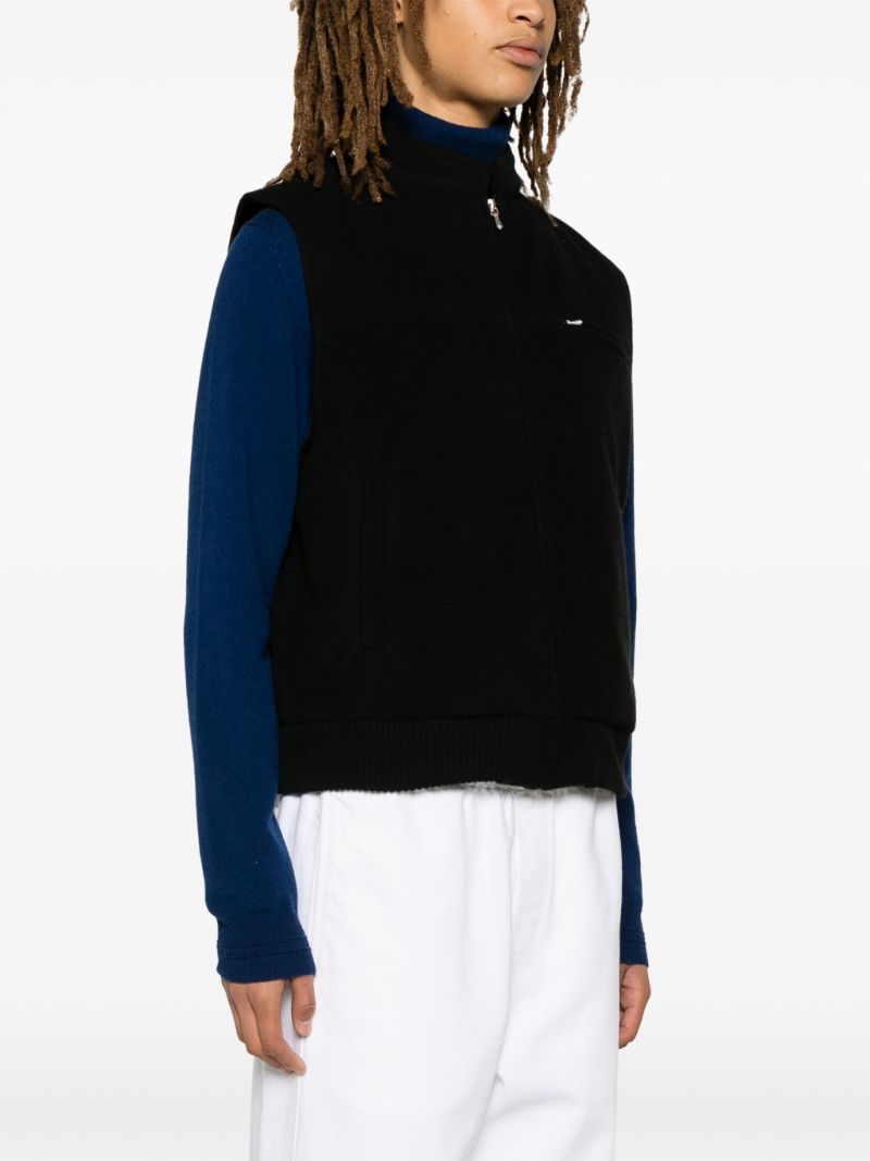 Black Wool-fleece Gilet